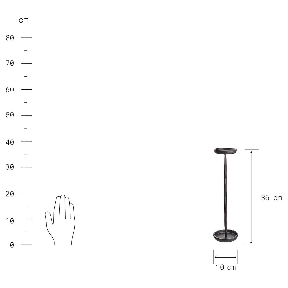 KERZENHALTER Farol - Schwarz, Metall (10/36/10cm) - Butlers