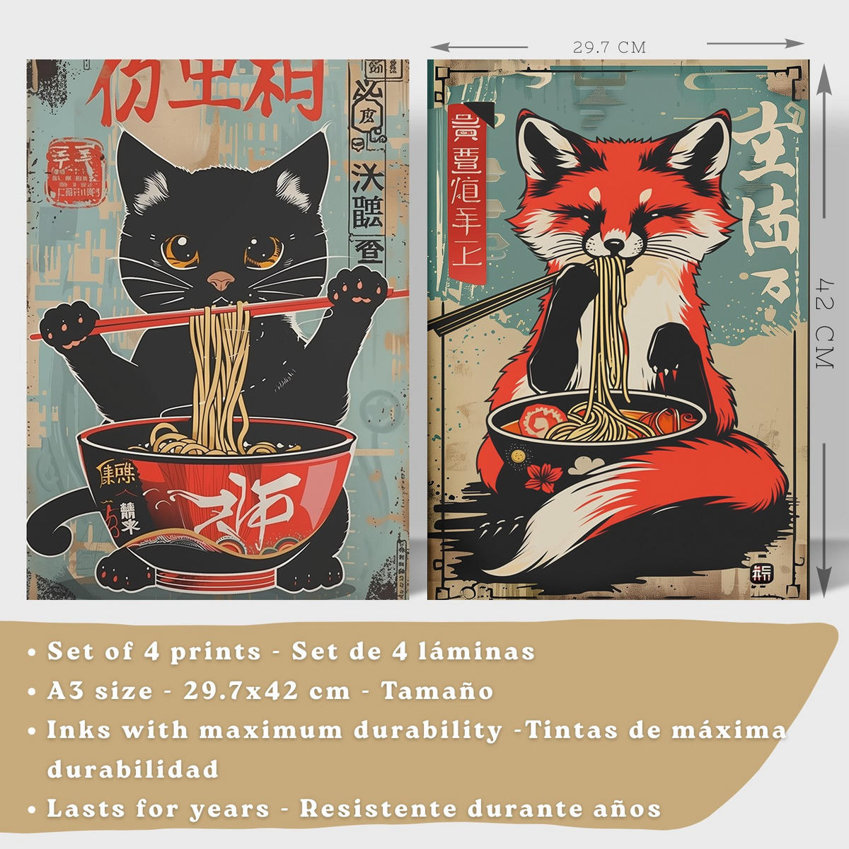 PLAKAT Sada 4 Sada ramen po čtyřech A3 bez rámu - čirá, papír (29.7/1/42cm) - Nacnic