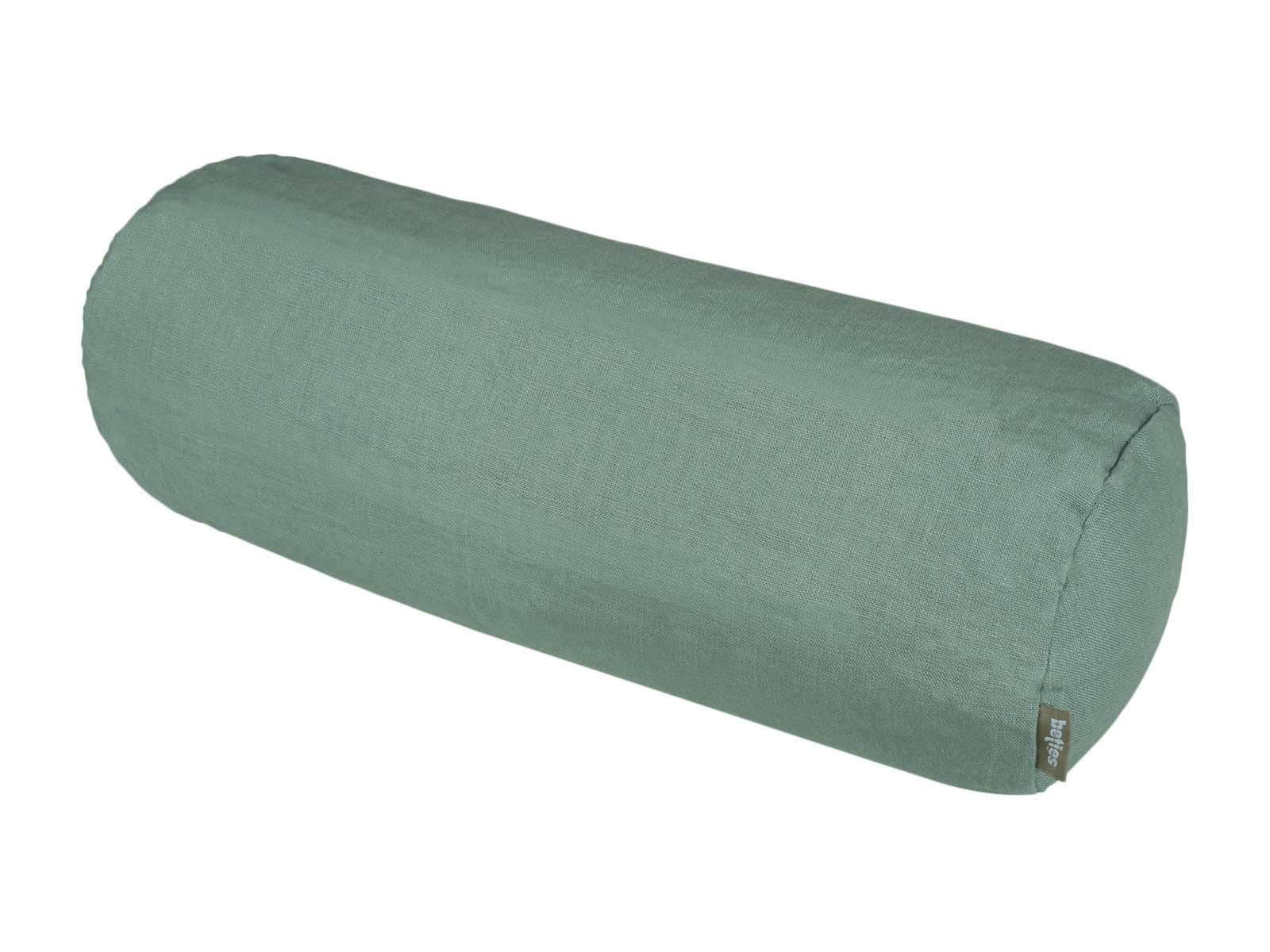 NACKENROLLENBEZUG reines Leinen natural-mint 40/15 cm - Mintgrün, Naturmaterialien (15/40cm) - beties Heimtextil