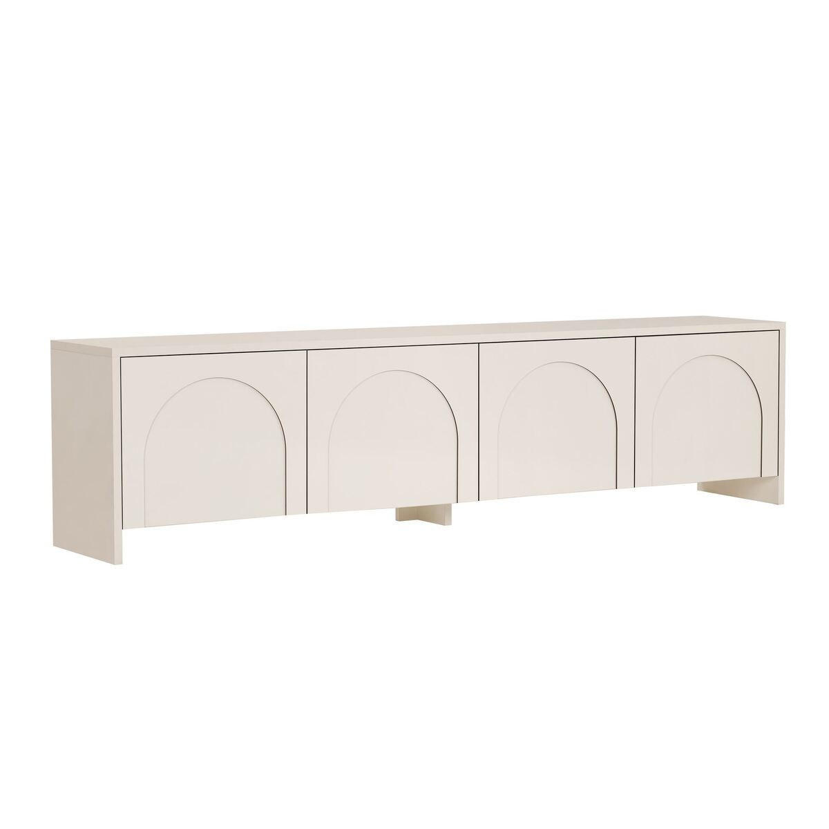 TV-MÖBEL 4 Türen, cremefarben 32/45/180 cm - Beige, Holzwerkstoff (32/45/43cm) - Calicosy