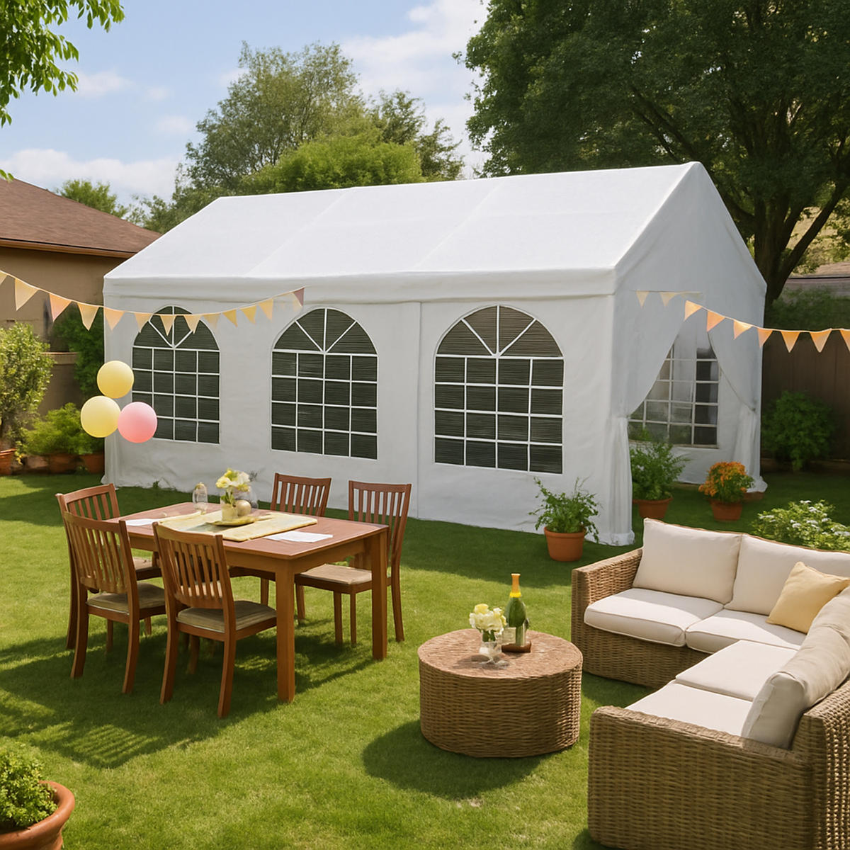 DACHPLANE Livingston - Zeltabdeckung für 4x10 Meter, PVC weiss 480g/m². BxTxH: 100x400x310 cm - Weiß, Kunststoff (100/0.3/400cm) - TPFGarden