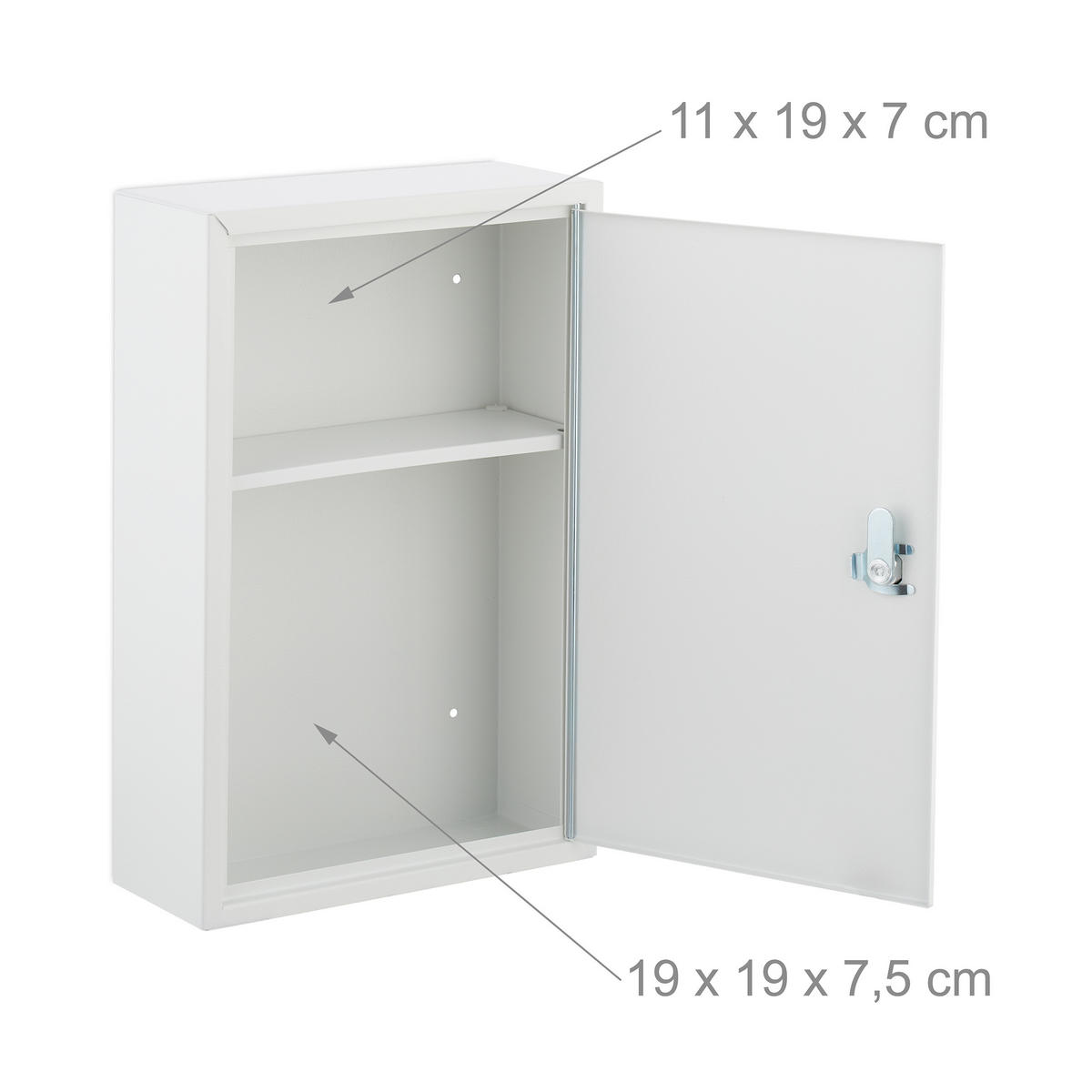 MEDIZINSCHRANK - Weiß, Metall (21.5/32/8cm) - Relaxdays