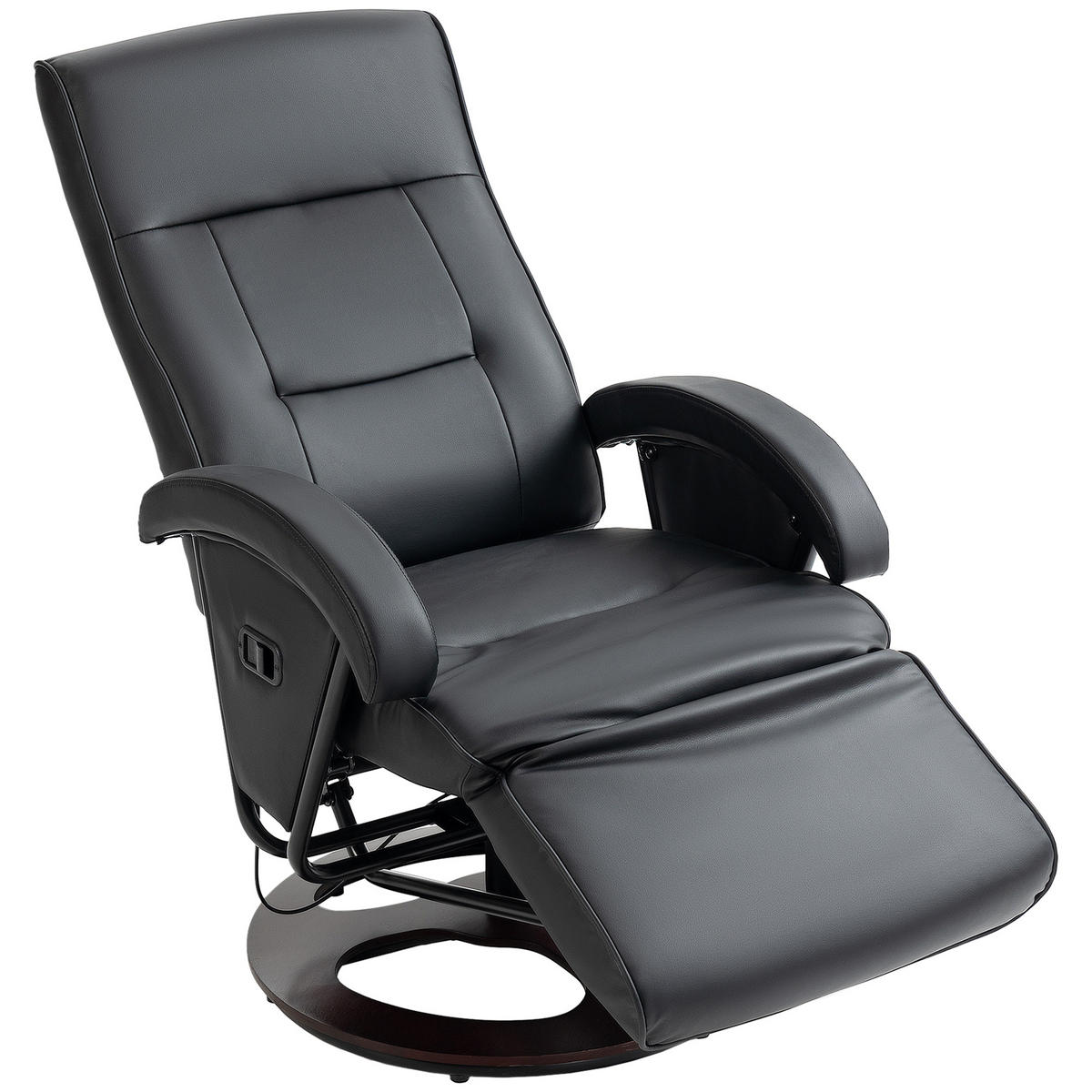 FERNSEHSESSEL DE-06312 mit Fußstütze, 135° neigbar Schwarz - Schwarz, Metall (66/107/86cm) - ComfortXL