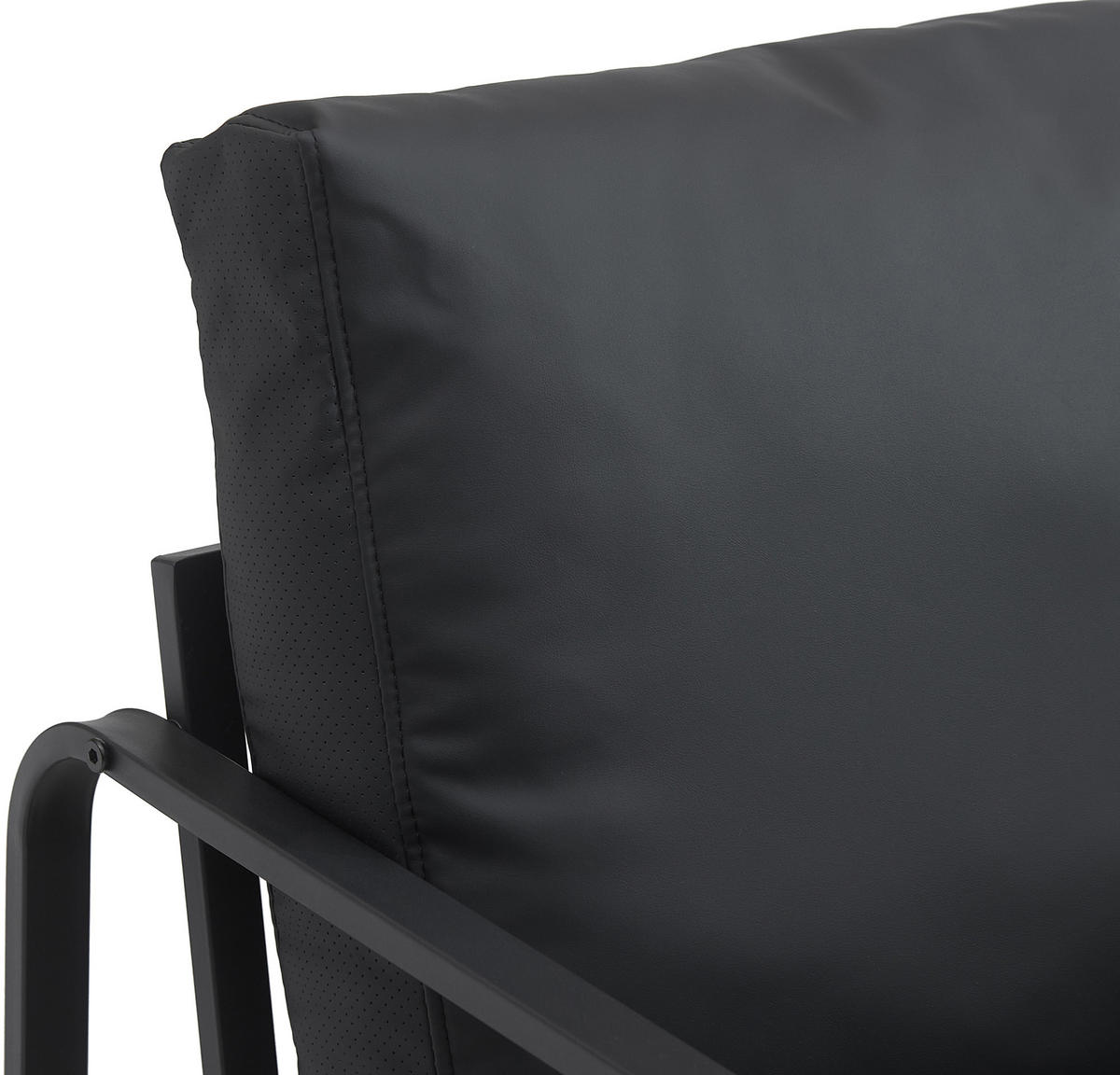 SESSEL Lederlook schwarz - Schwarz, Textil/Metall (70/82/74cm) - CLP