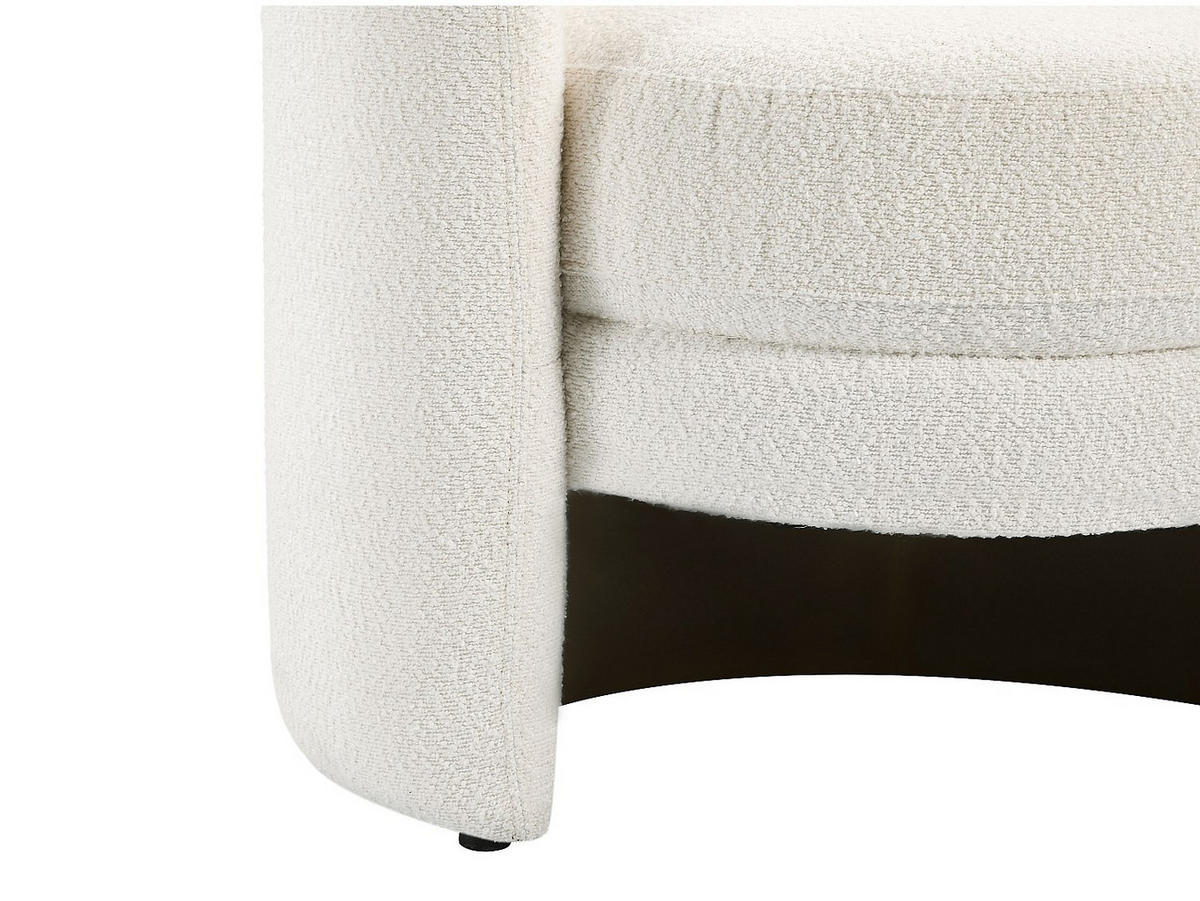 SESSEL rund - Bouclé-Stoff - Weiß - RUOTO - Weiß, Textil (82/82/80cm) - Vente-Unique