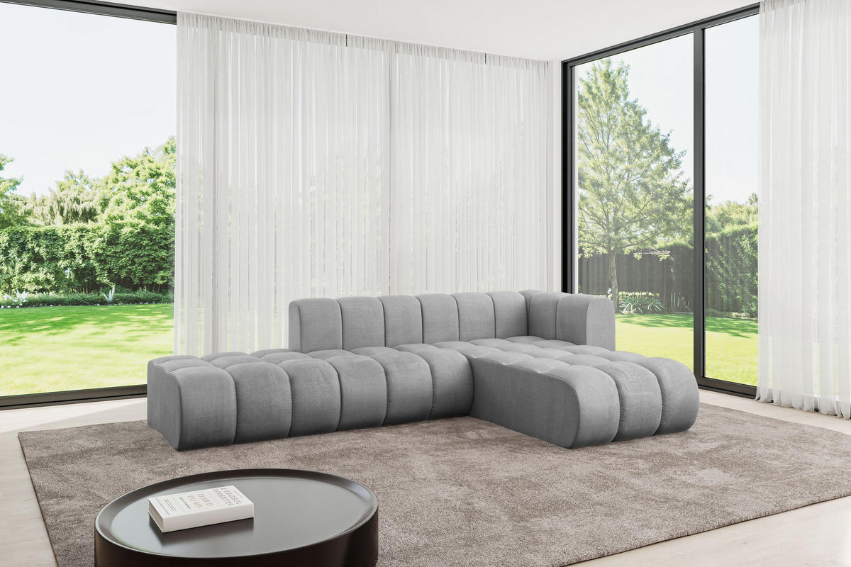 ECKSOFA modulares Sofa Zuvon-L1 - 296x177x70 cm Grau - Hellgrau, Holzwerkstoff/Textil (296/177cm) - ALTDECOR