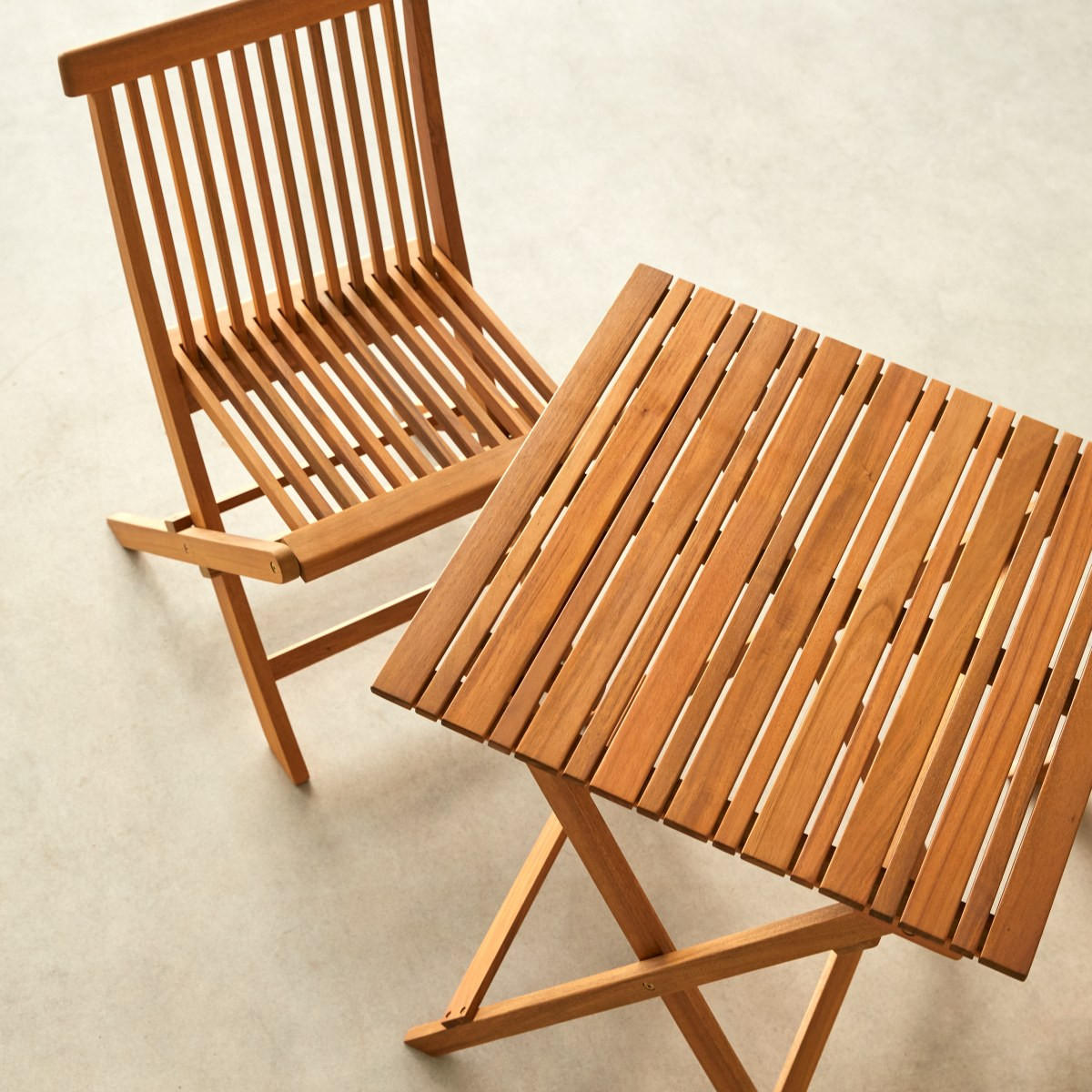 GARTENMÖBEL-SET 2-tlg Bistro Braun aus Akazie - Braun, Holz - Tikamoon