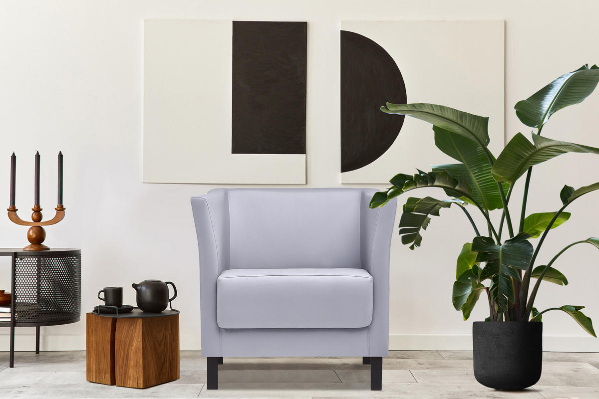 SESSEL ESPECTO Lederoptik, grau - Schwarz/Grau, Textil (67/71/74cm) - KONSIMO®