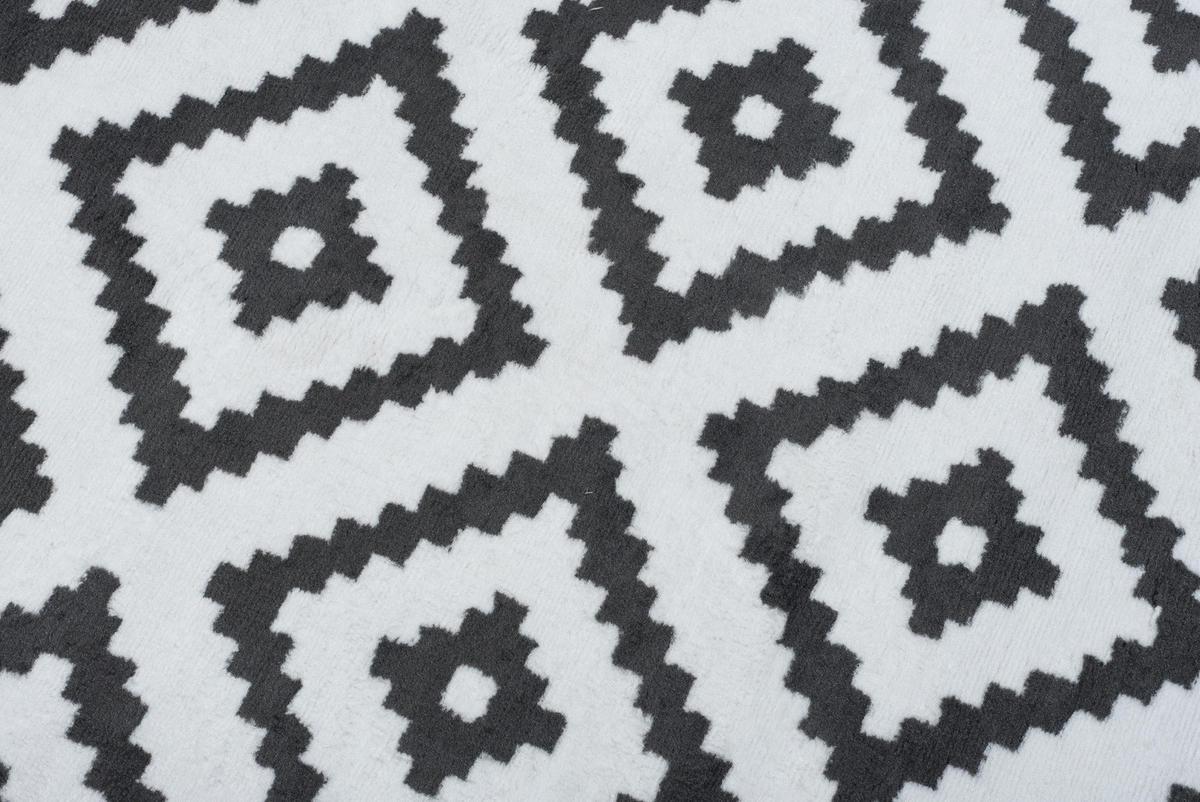TEPPICH LUXURY Weiß Marokkanisch Karo 140/200 cm - Weiß, Textil (140/200cm) - Tapiso