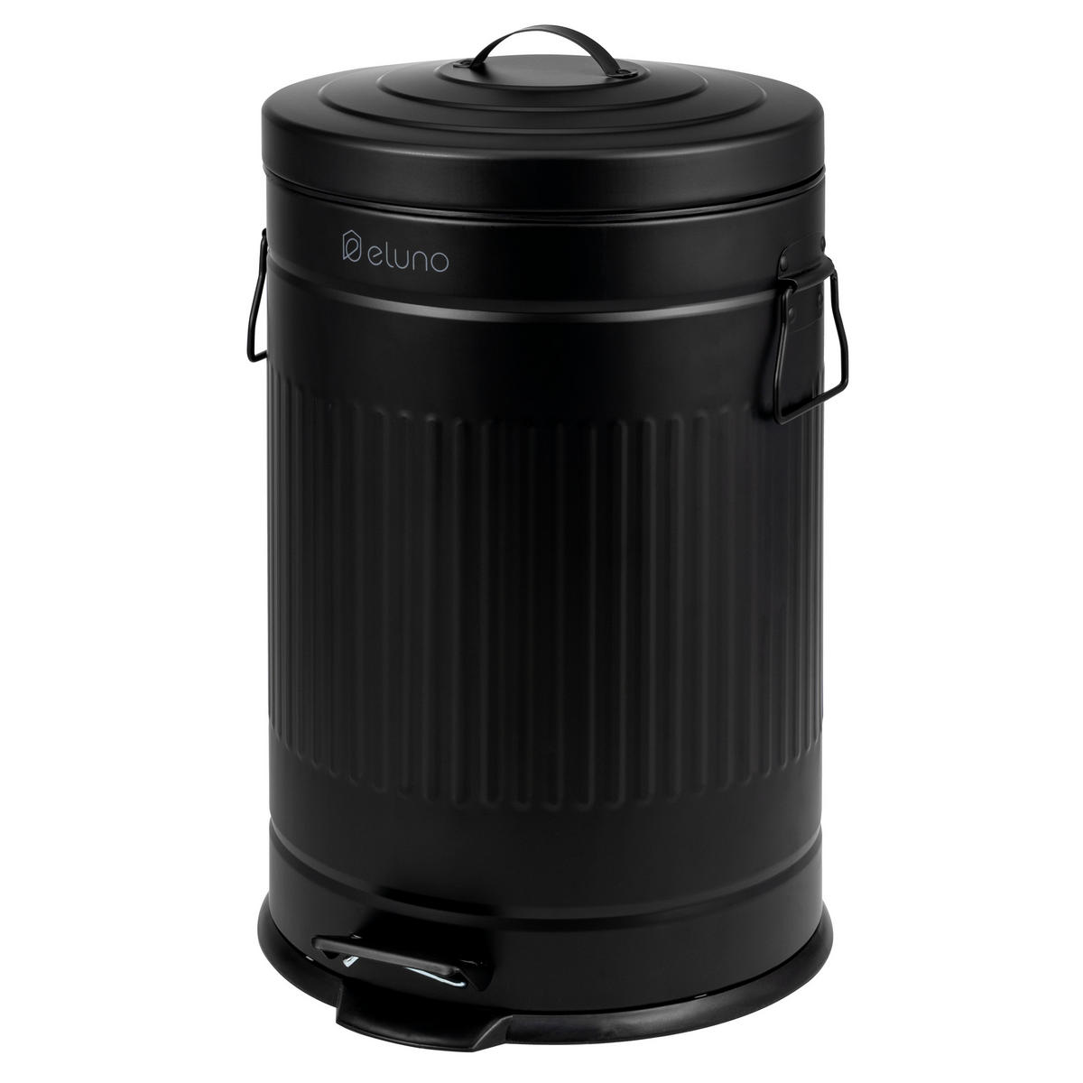 ABFALLEIMER Treteimer VINTAGE, 20 Liter, aus Metall, schwarz - Schwarz, Metall (30.5/47.5/38cm) - eluno