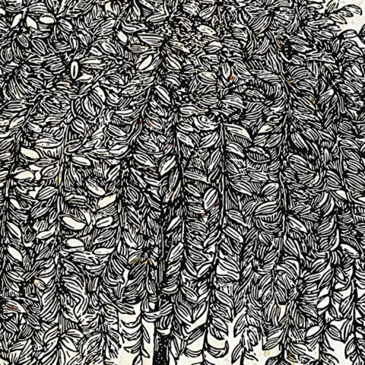 POSTER Set mit 4 Blättern der Bäume Weiden Jahrgang Hintergrund 20x20cm Rahmenlos - Klar, Papier (20/3cm) - Nacnic