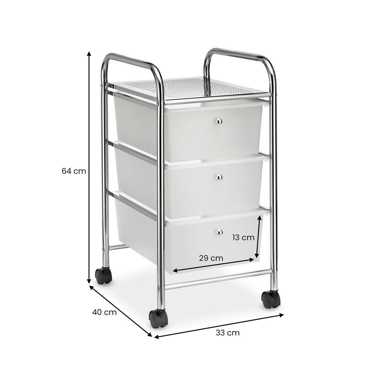 BADROLLWAGEN GINA - Transparent, Kunststoff/Metall (33/64/40cm) - IDIMEX