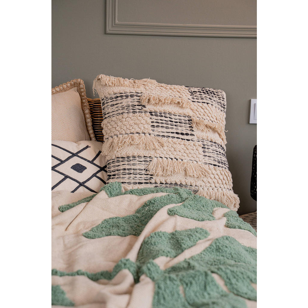 Thumbnail - Atmosphera Createur d´interieur Zierkissen, Beige, Naturmaterialien, Abstrakt, Füllung: Polyester, Quadratisch, 45x45 cm...