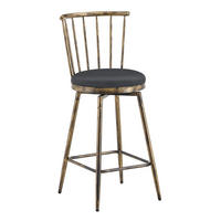 BARHOCKER DE-36670 2er Set mit PU-Bezug und Metallgestell Schwarz - Schwarz, Metall (39/96/39cm) - ComfortXL
