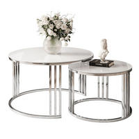 COUCHTISCH 2 in 1 LORI GLASS verchromt silber - Silberfarben, Glas (70/70/48cm) - Lookway
