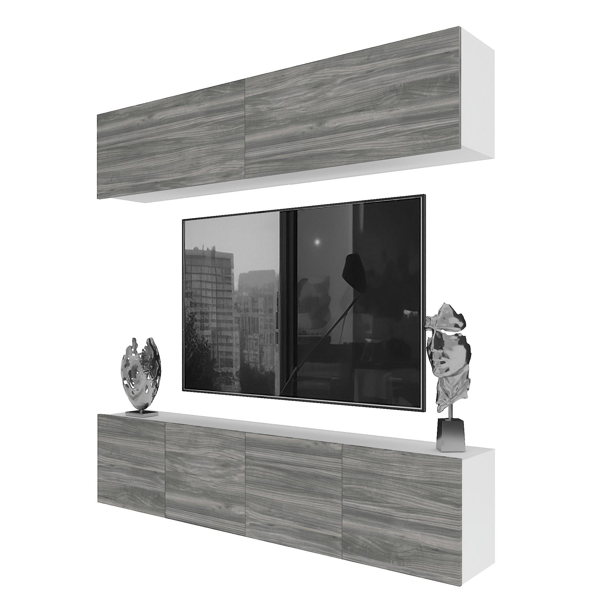 B BELINI GROUP OBÝVACÍ STĚNA Milano 6, Šedá matná, 200 cm, Bezúchytková