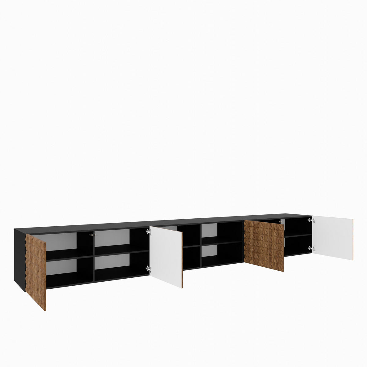 LOWBOARD ROVA 300/41/40 cm, Hängender TV-Schrank Schwarz / Eichefarben - Eichefarben/Schwarz, Holzwerkstoff (300/41/40cm) - MASSENO