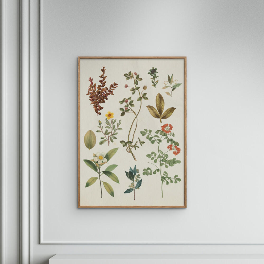 POSTER mit Rahmen Wild Apple - Victorian Garden III - Eichefarben/Grün, Holz/Papier (30/40cm) - Poster&Frame
