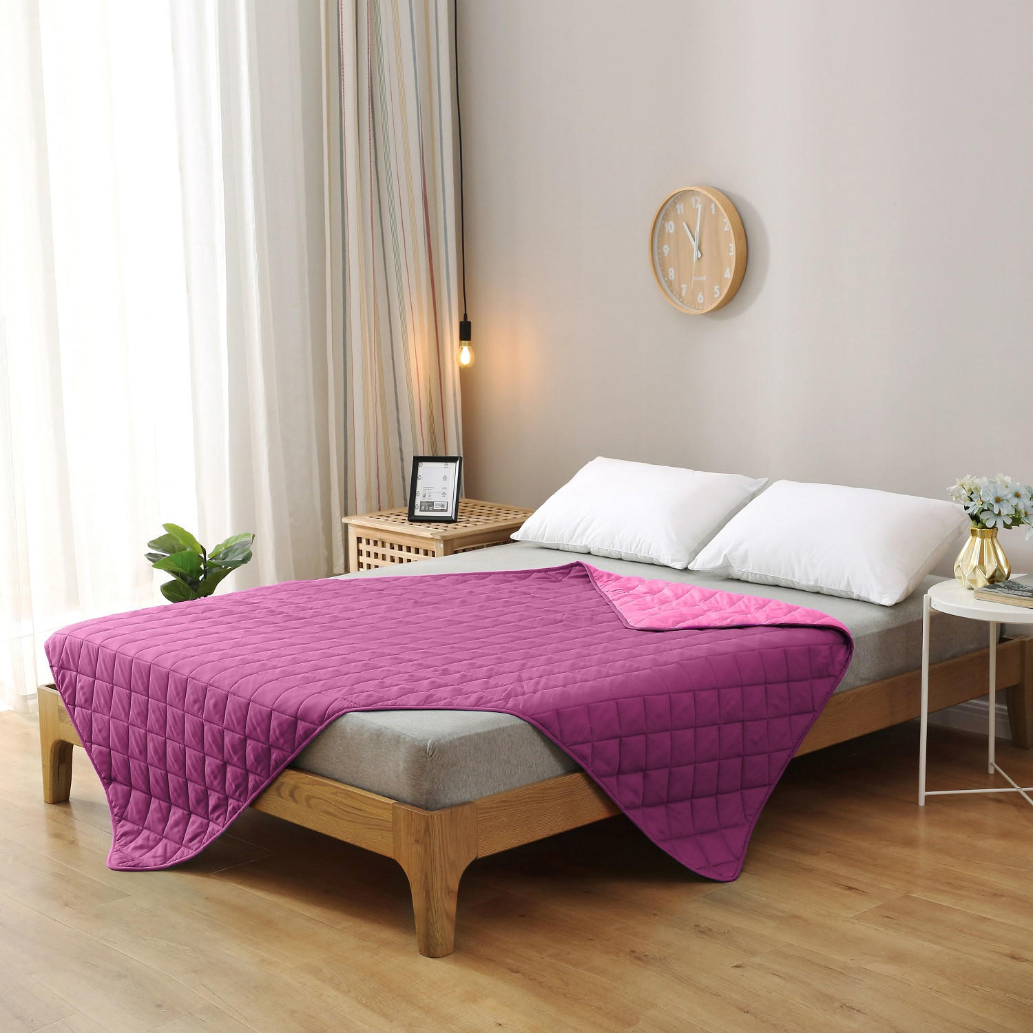 SOMMERBETT Camping lila 155/220 cm Steppbett im Wende-Design Duo-Color - Lila, Textil (155/220cm) - wometo