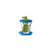 KINDERBECHERSET Bambini Krokodil 215 ml - Blau/Grün, Glas (0.215L) - Leonardo Living