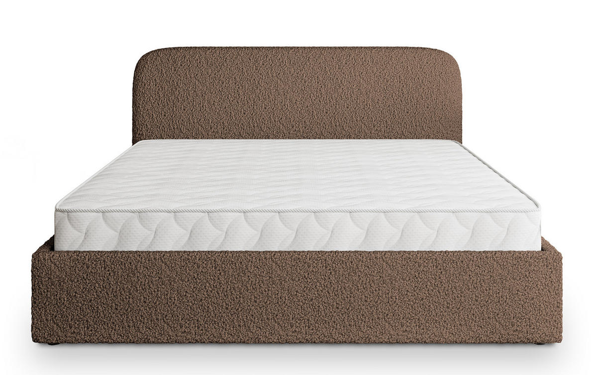 POLSTERBETT RENIVE Q 120x200 cm mit Bettkästen - Braun - Braun, Holz/Textil - MASSENO