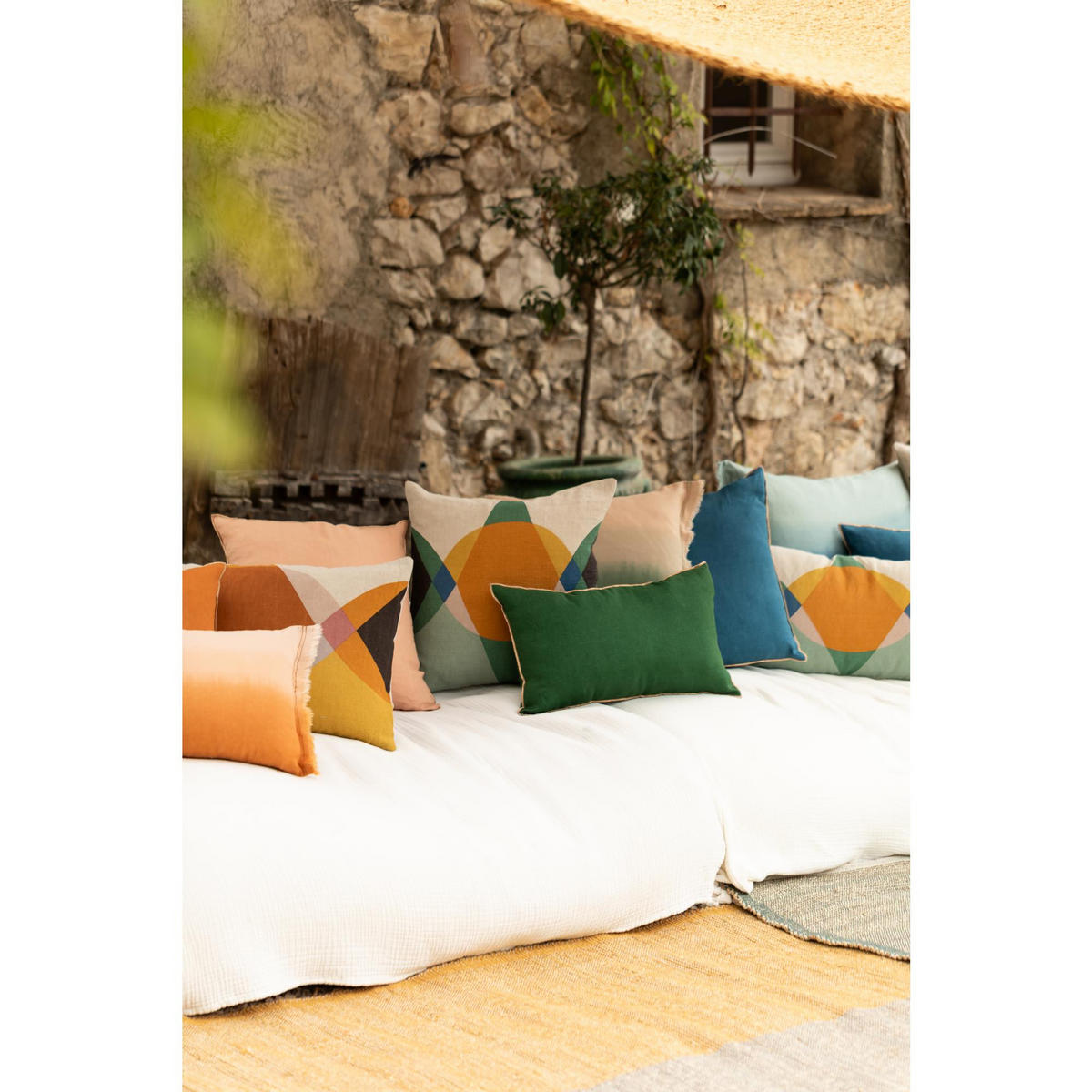 KISSEN Zeff Celeste fichte 30 x 50 cm - Grün, Textil (30/50cm) - Vivaraise
