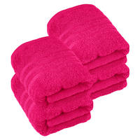 HANDTUCH 50x100 cm London Rhabarber Rot 4er Set - Pink, Textil (50/100cm) - Lashuma