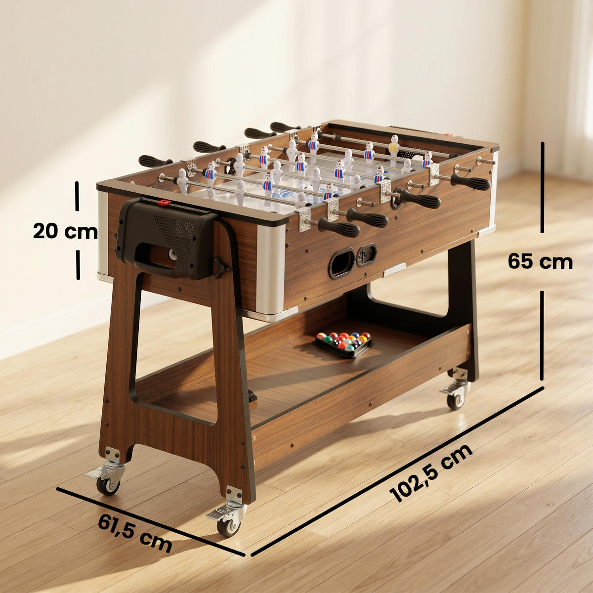 MULTIFUNKTIONS-TISCH MDF Walnuss Weiß - Walnussfarben, Holzwerkstoff (61.5/102.5cm) - SPORTNOW