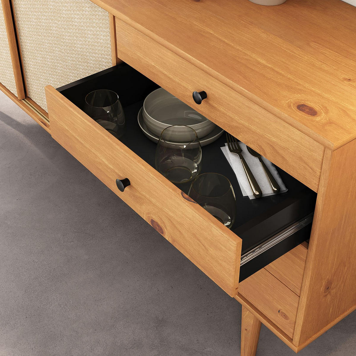 SIDEBOARD SIMONA - Eichefarben, Holz (175/76/41cm) - IDIMEX