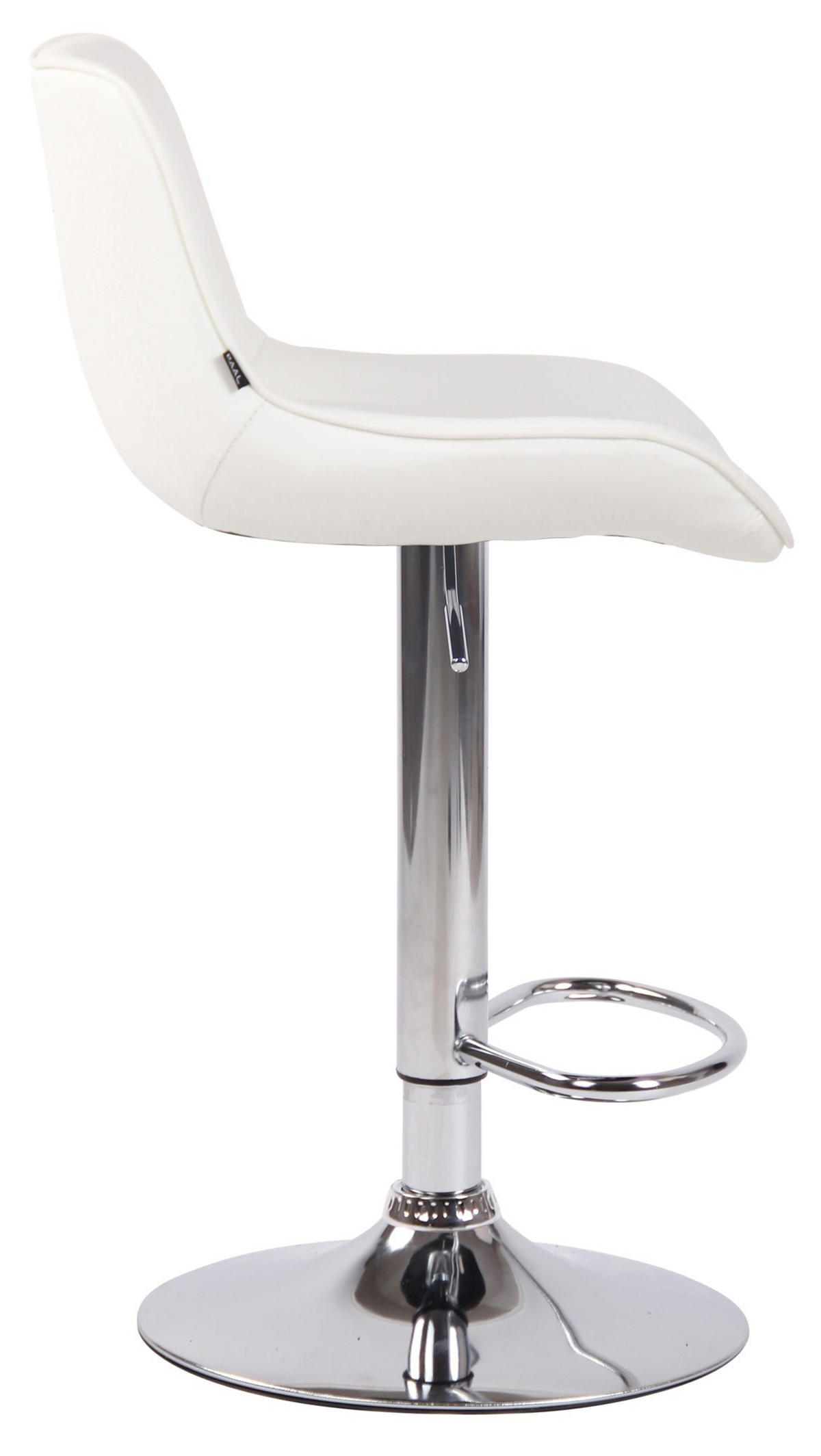 BARHOCKER Lentini Kunstleder 86-108 cm weiß - Weiß, Leder (50/86/50cm) - furnicato