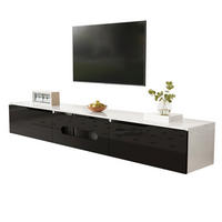 TV-SCHRANK Hochglanz in Schwarz und Weiß 180/35/30 cm - Schwarz, Holzwerkstoff (180/30/35cm) - Redom