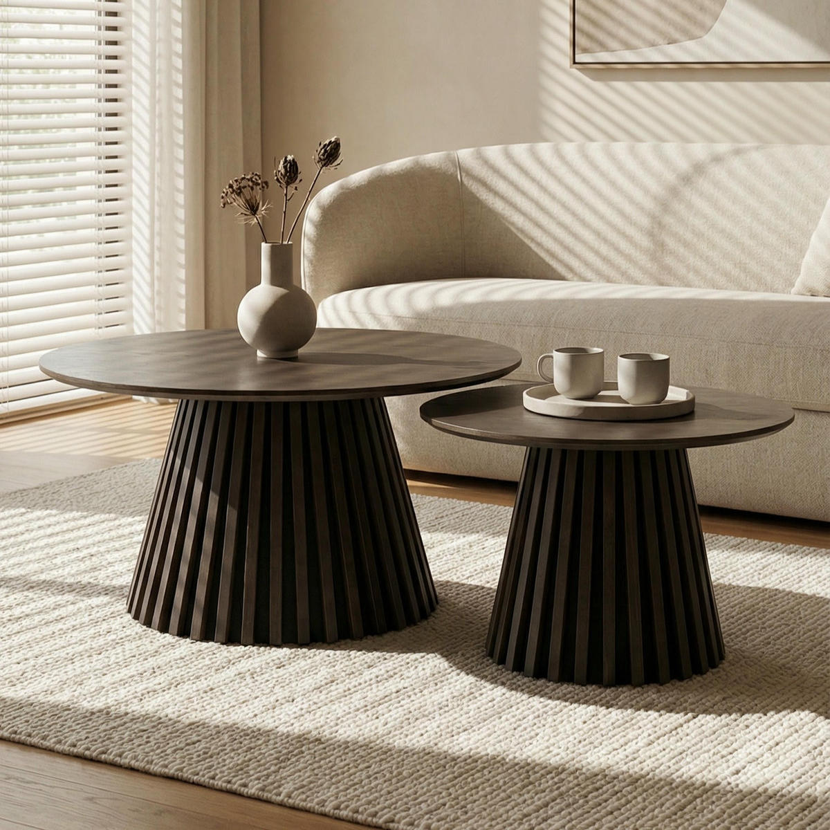 COUCHTISCHE 2er Set Räuchereiche - Braun, Holzwerkstoff (80/80/45cm) - Furnhouse