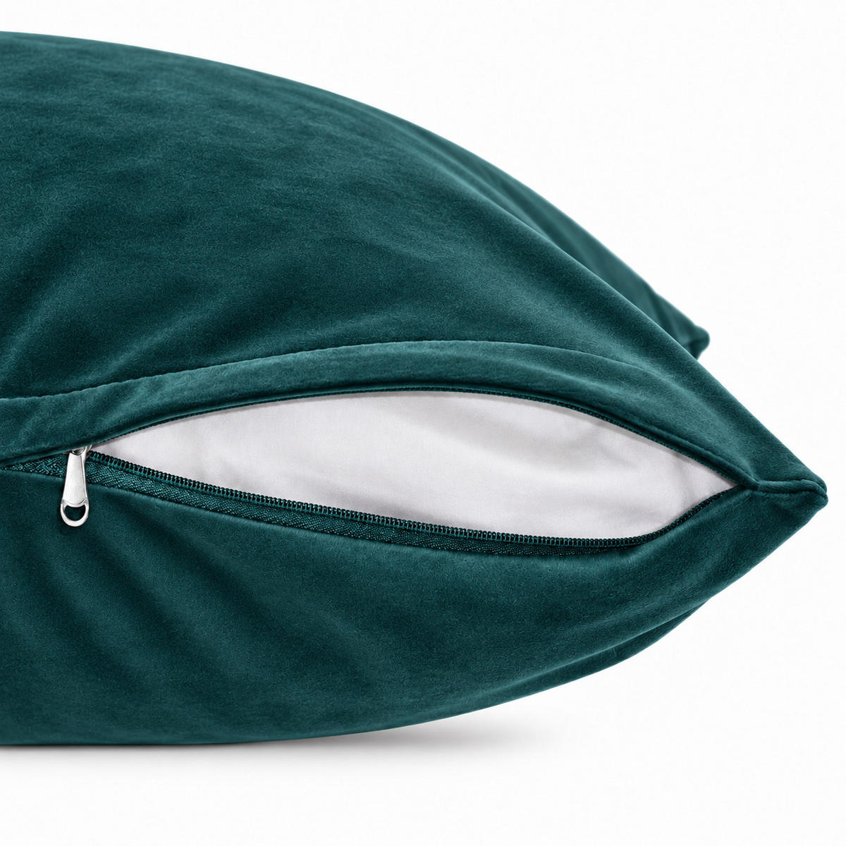 KISSENBEZUG 2er Set Petrol 40x40 Samt weich - Petrol, Textil (40/40cm) - TiborTex