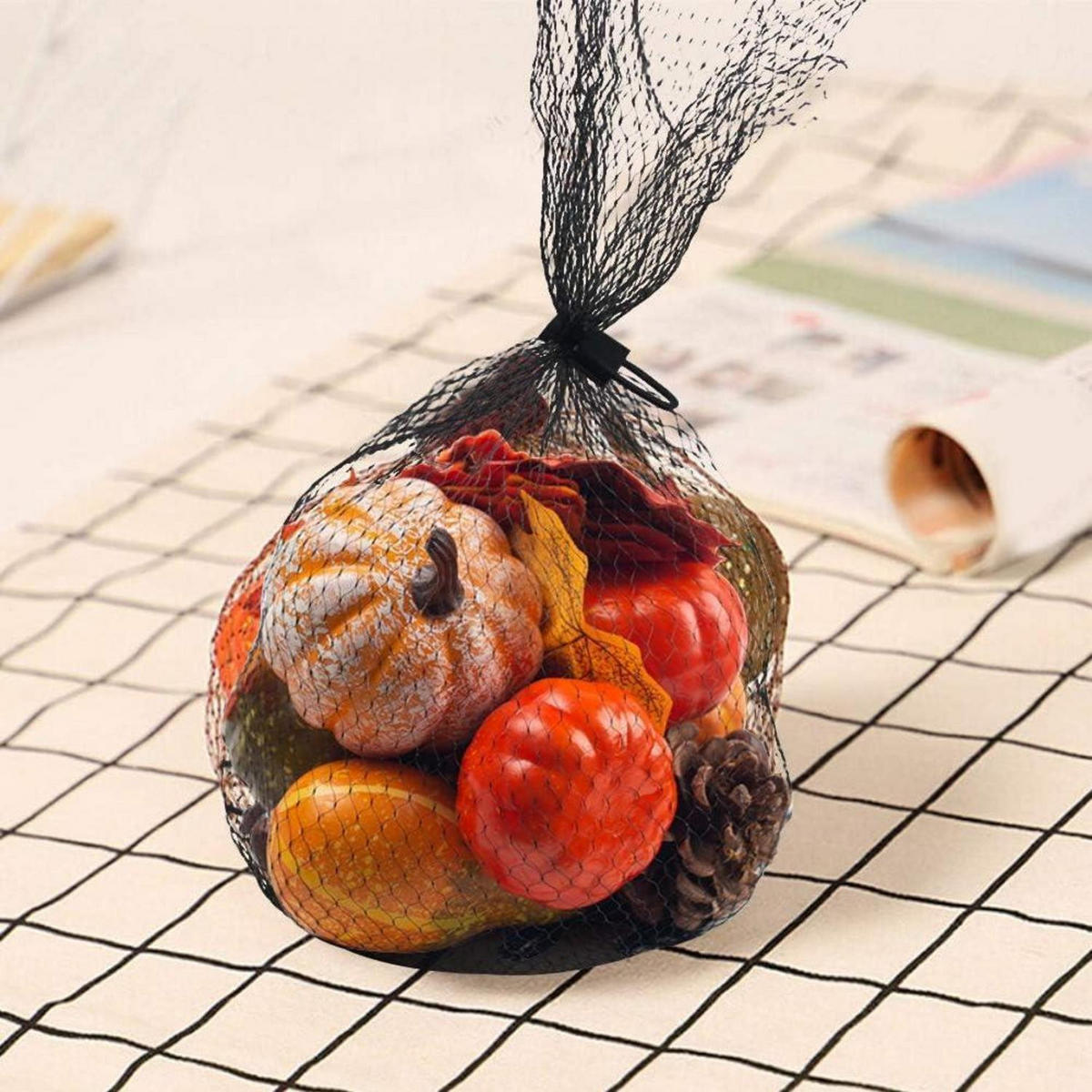 HERBSTDEKO Set 50-teilig mit Kürbissen und Blättern - Multicolor, Kunststoff (10cm)