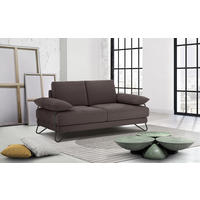 SOFA LORI 2-Sitzer, graubraun - Graubraun/Schwarz, Holzwerkstoff/Textil (185/87/96cm) - Courtois Laville