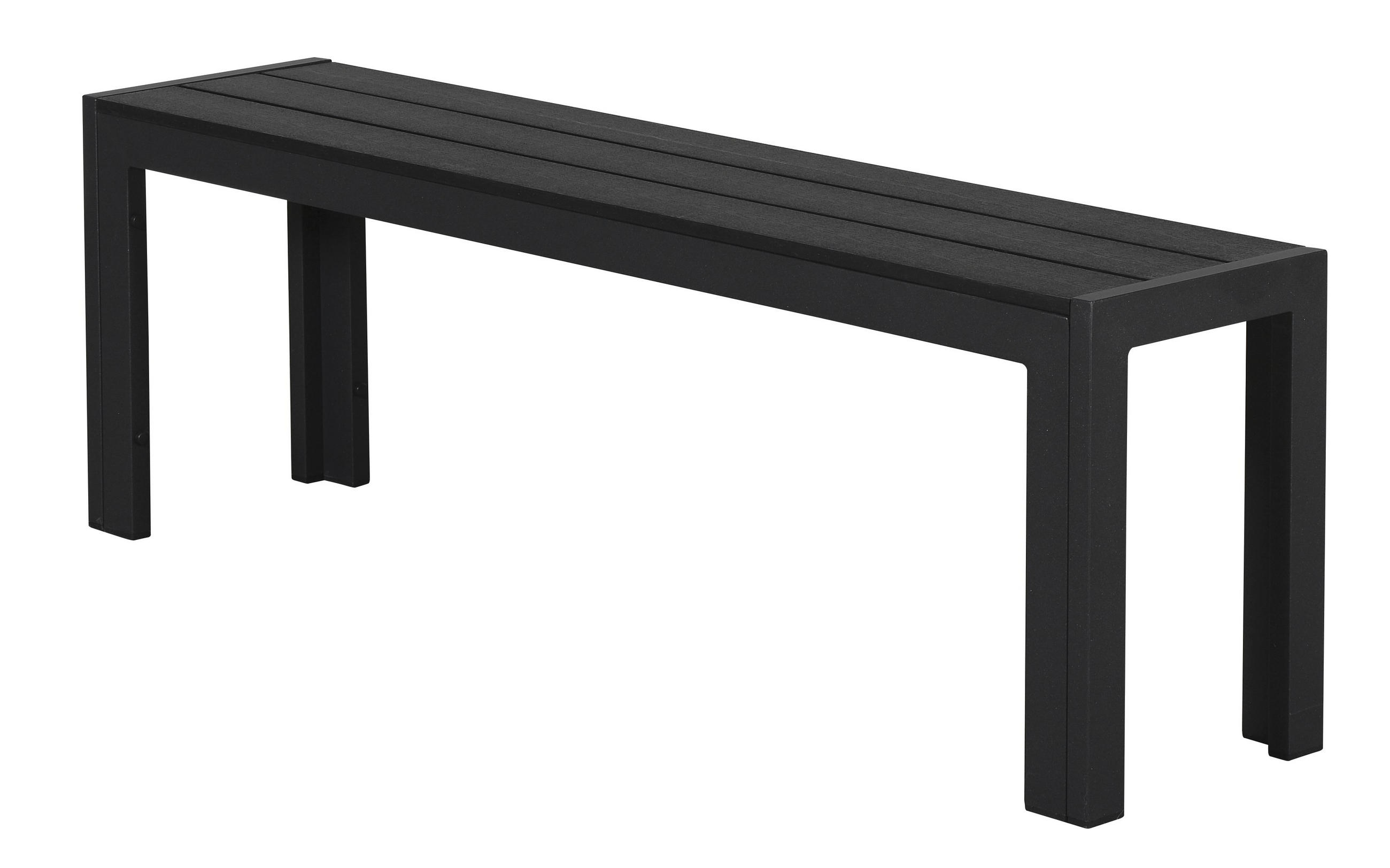 GARTENBANK Schwarz - Schwarz, Holzwerkstoff (132/42/30cm) - ebuy24