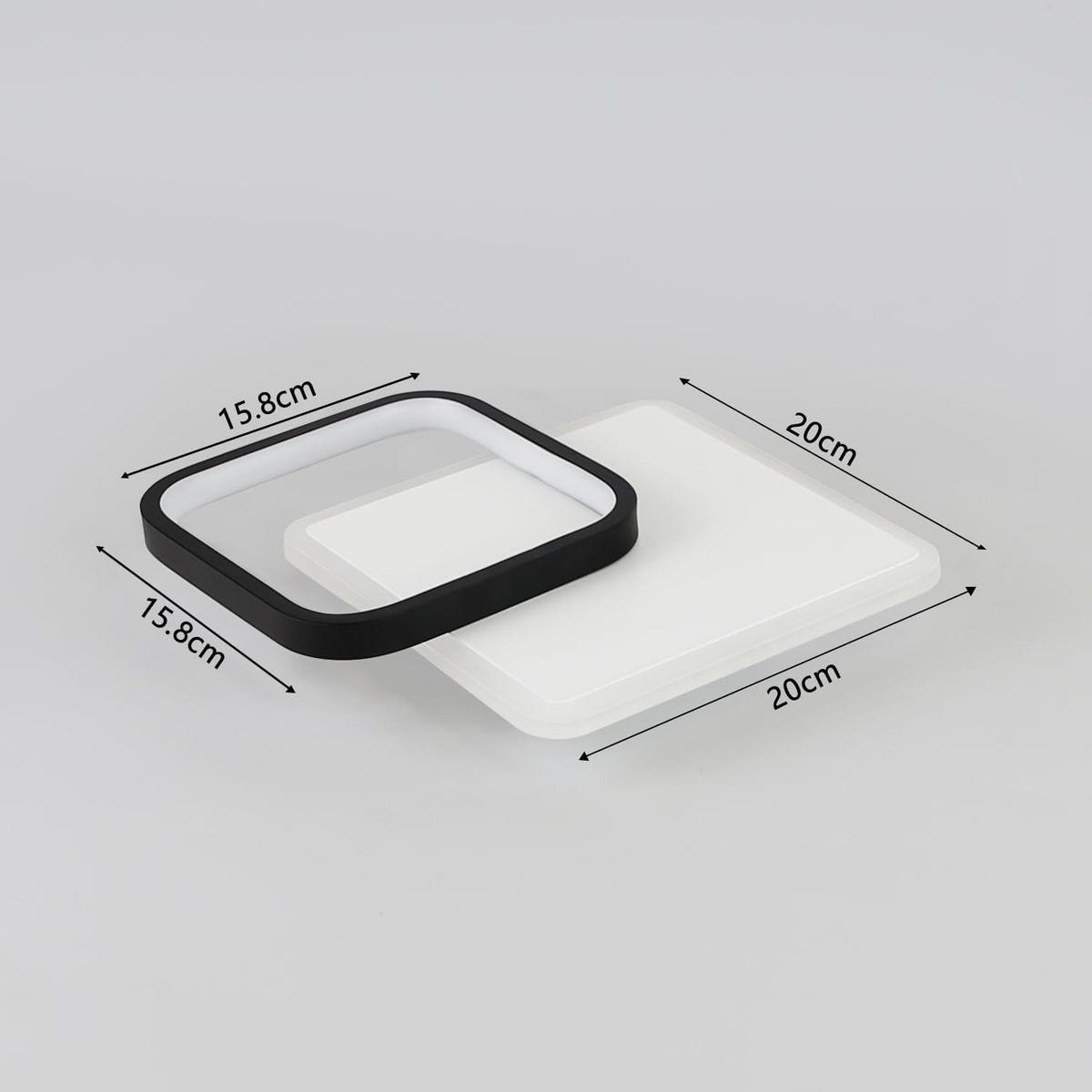 LED-DECKENLEUCHTE Archie 25/25/5 cm - Schwarz/Weiß, Metall (25/25/6cm) - Nettlife