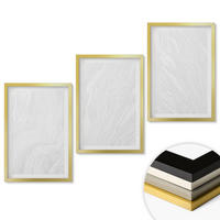 WANDBILDER 3er Set - 40x60 cm Goldrahmen - Elegante Marmorstruktur - Goldfarben, Kunststoff (40/60cm) - ArtPrintCave