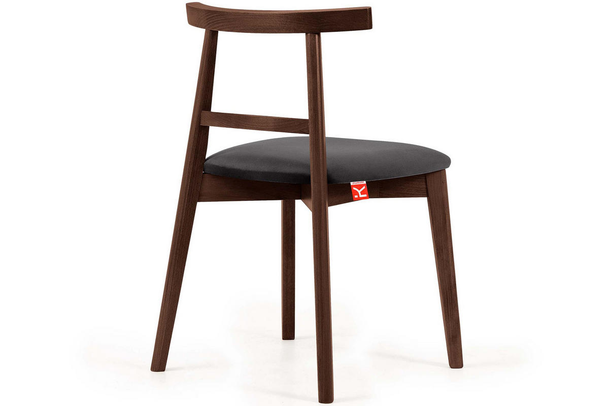 ESSTISCHSTÜHLE LILIO 2 St Vintage, Graphit / mittelbraun - Dunkelgrau/Braun, Holz/Textil (47/76/45cm) - KONSIMO®