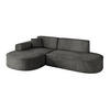 ECKSOFA Ottomane Links MARI-L1 - 243x171x79 cm Dunkelgrau Velours - Dunkelgrau/Schwarz, Holzwerkstoff/Kunststoff (243/171cm) - ALTDECOR