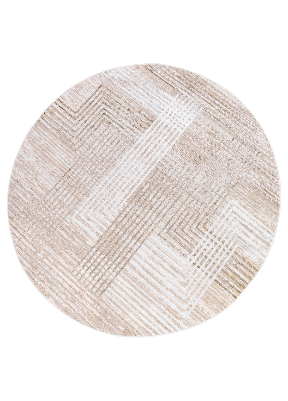 TEPPICH CRYSTAL ROUND Beige 120/120 cm - Beige, Kunststoff (120/120cm) - Tapiso