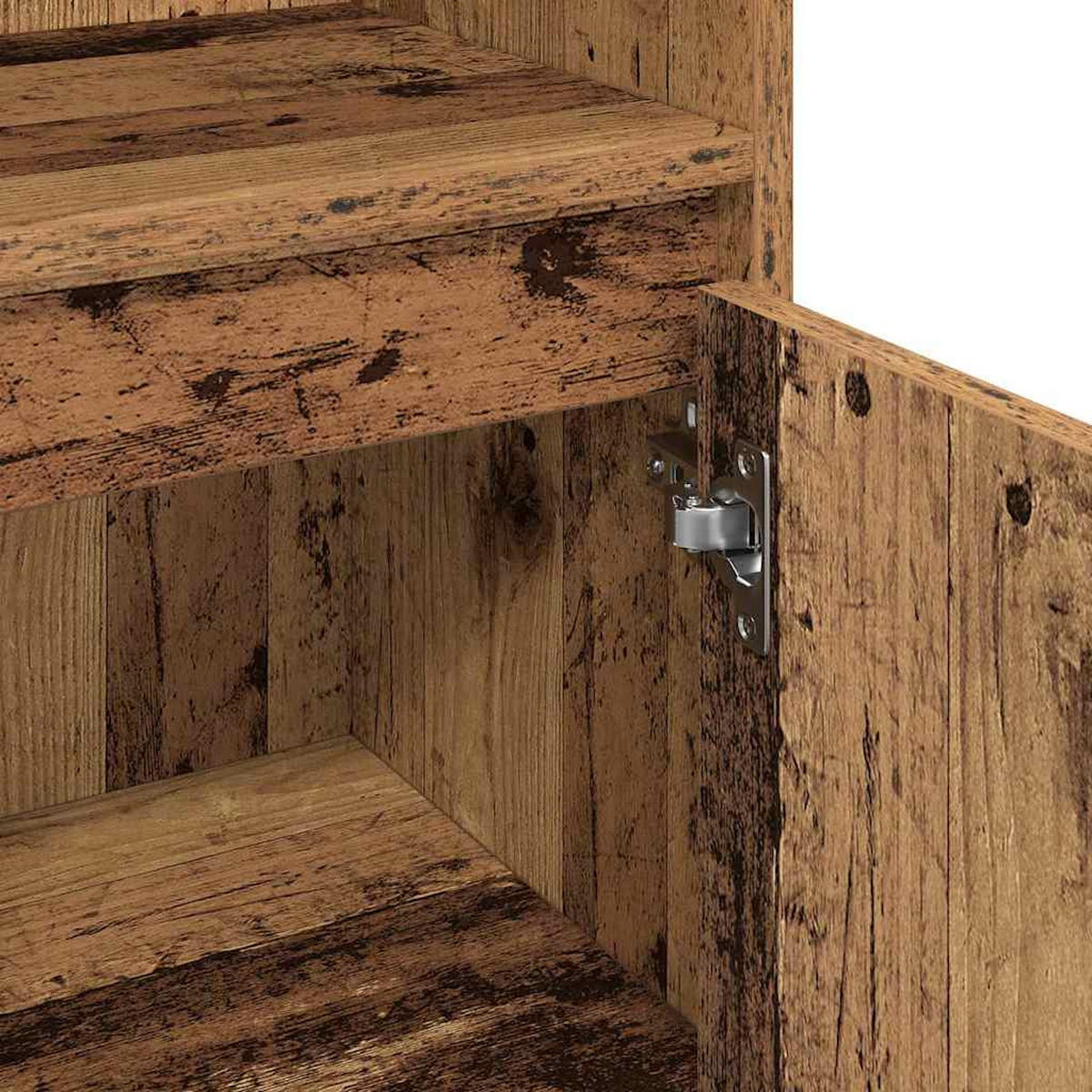 BADEZIMMERMÖBEL-SET Mit Regal 3 Pcs Altholz Holzwerkstoff - Braun, Holzwerkstoff (33/180/140cm) - vidaXL
