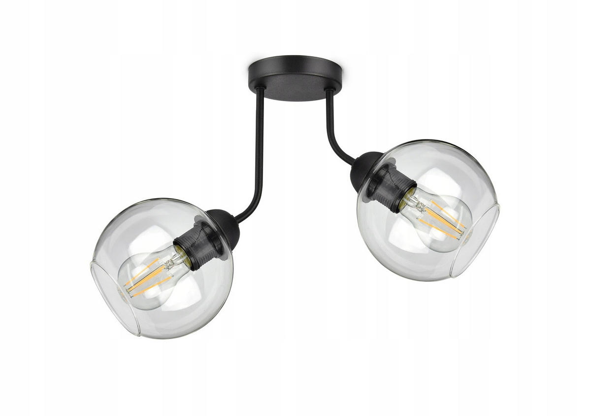 DECKENLEUCHTE HAGEN - Transparent/Schwarz, Glas/Metall (47/15/34cm) - kiki design