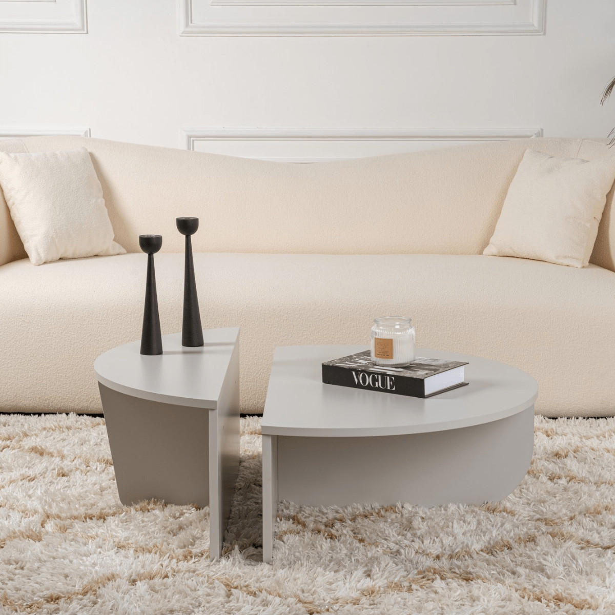 COUCHTISCH (2er-Set) orion 90/90/35 cm - Grau, Holzwerkstoff (90/90/35cm) - Calicosy