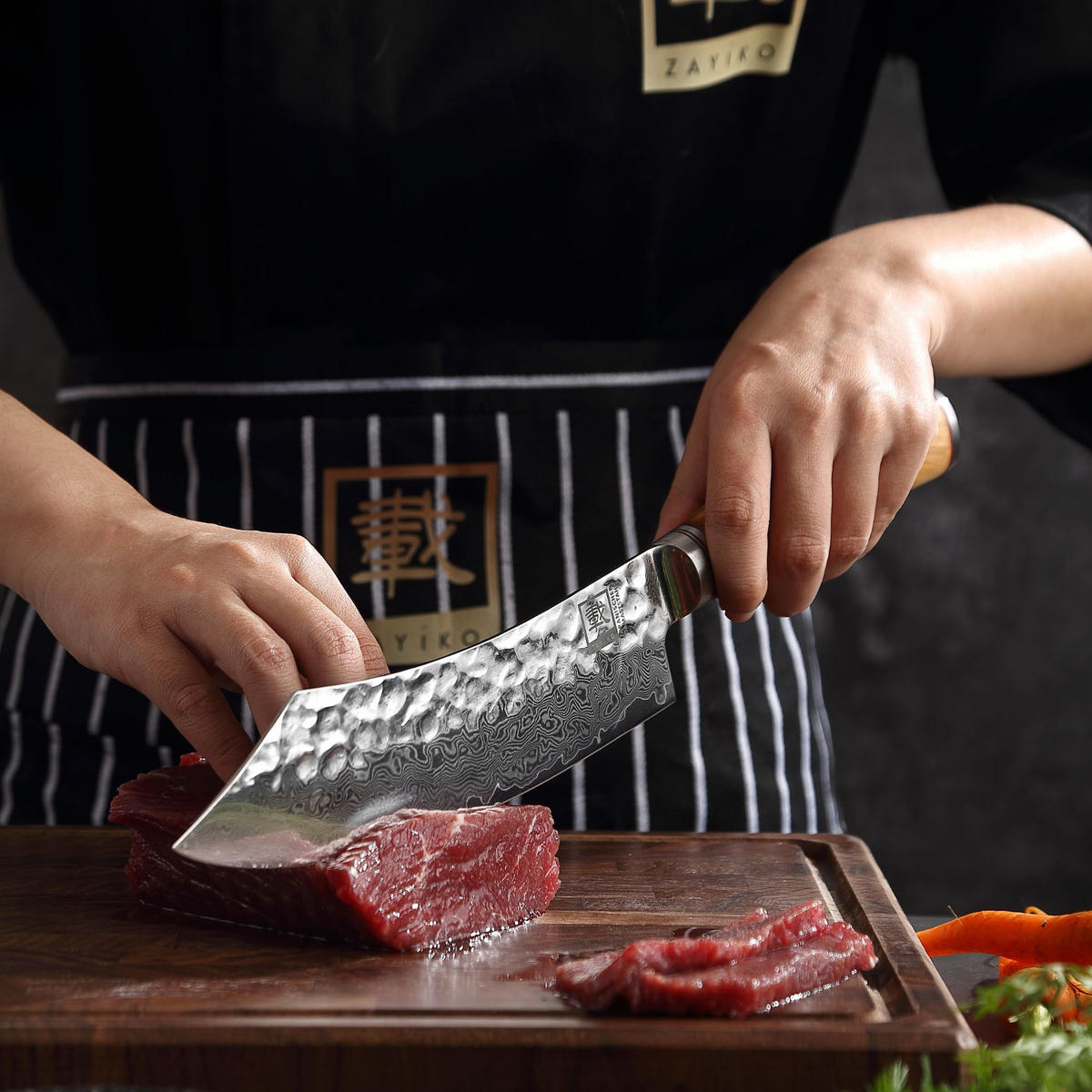 BLOCKMESSER 20 cm - Braun, Holz/Metall (34cm) - Zayiko