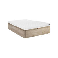 MATRATZE und Bettgestell mit Lattenrost und Bettkasten - 1 Person - stoff - naturfarben hell Danae - Naturfarben, Holz/Holzwerkstoff (120/200cm) - Vente-Unique