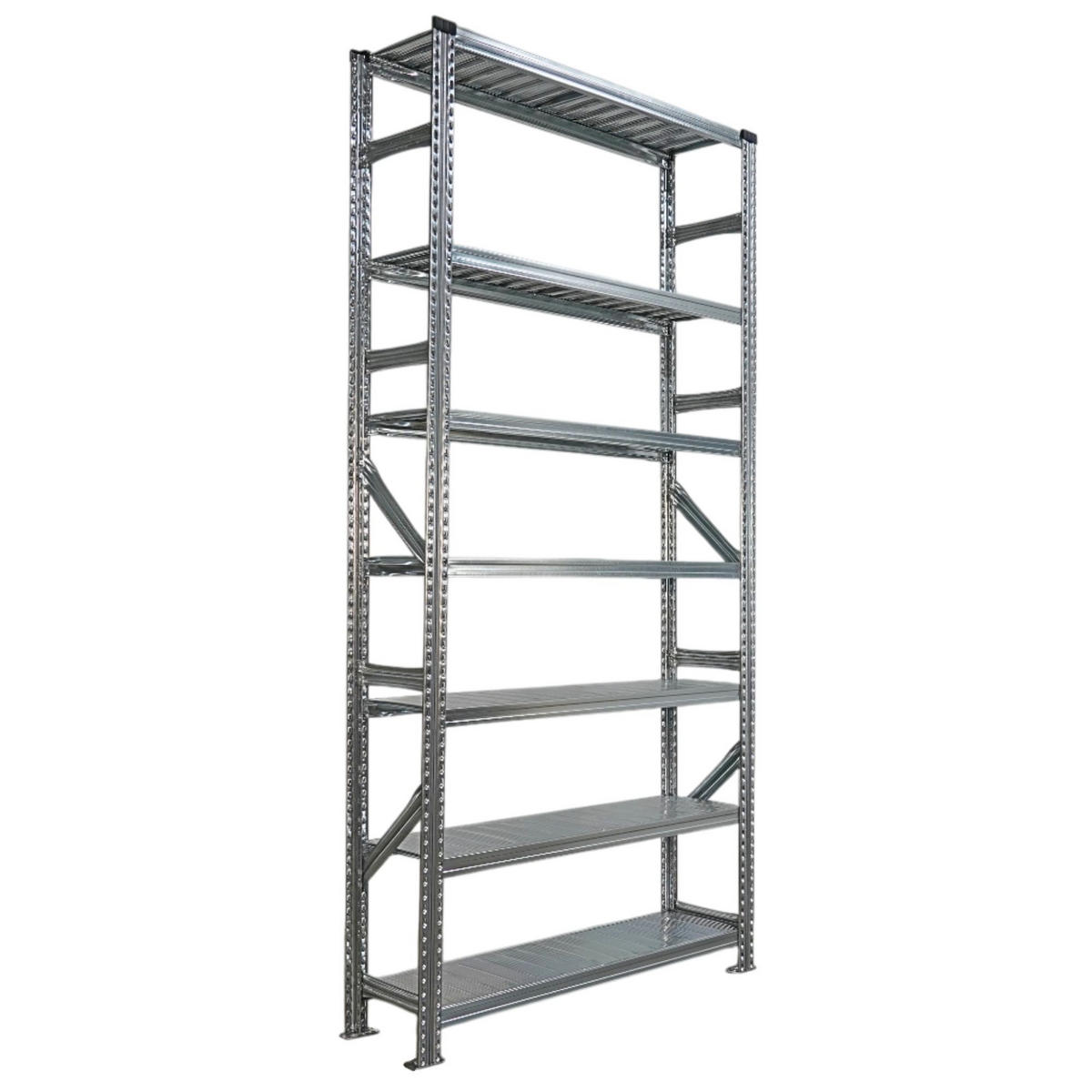 FACHBODENREGAL Proximo 250x120x32cm 7 Ebenen Beidseitig nutzbar Verzinkt - Silberfarben, Metall (120/250/32cm) - PROREGAL