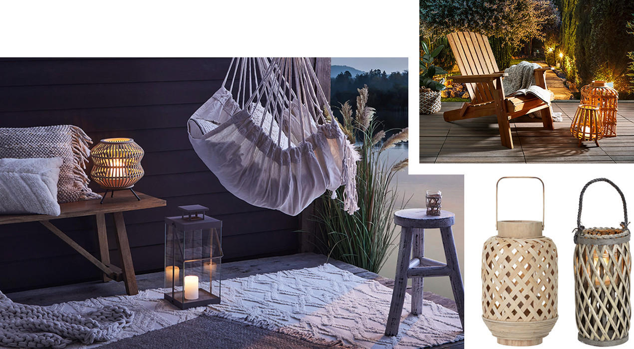 Boho-Terrasse: Stimmungsvolle Beleuchtung