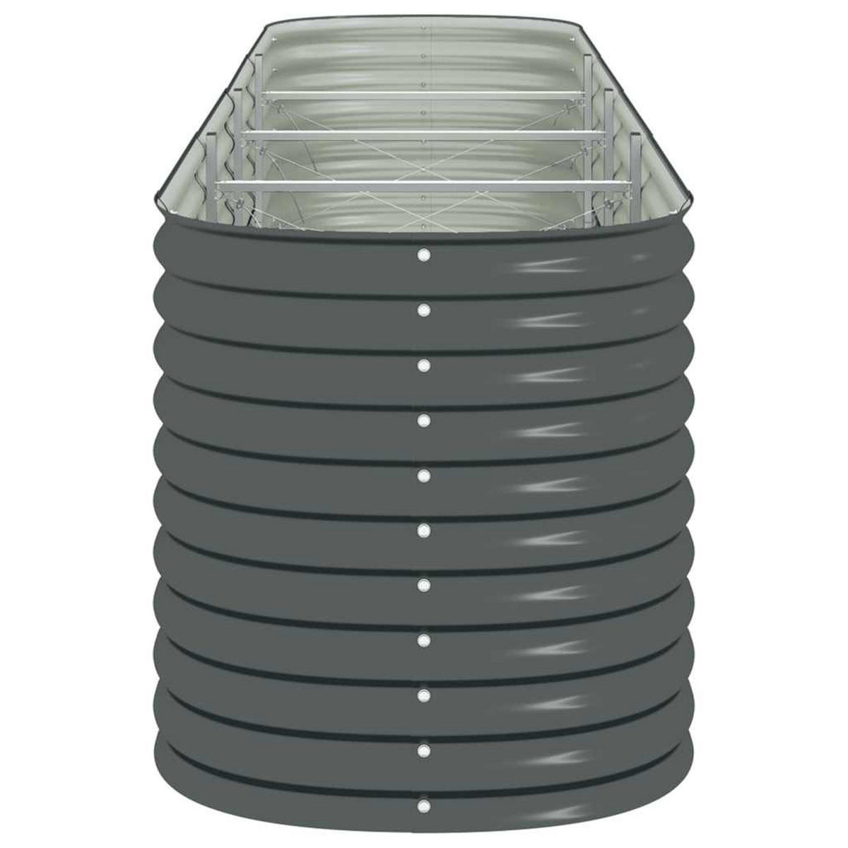 HOCHBEET 400/80/81 cm, aus Verzinkter Stahl, Grau - Grau, Metall (80/81/400cm) - vidaXL