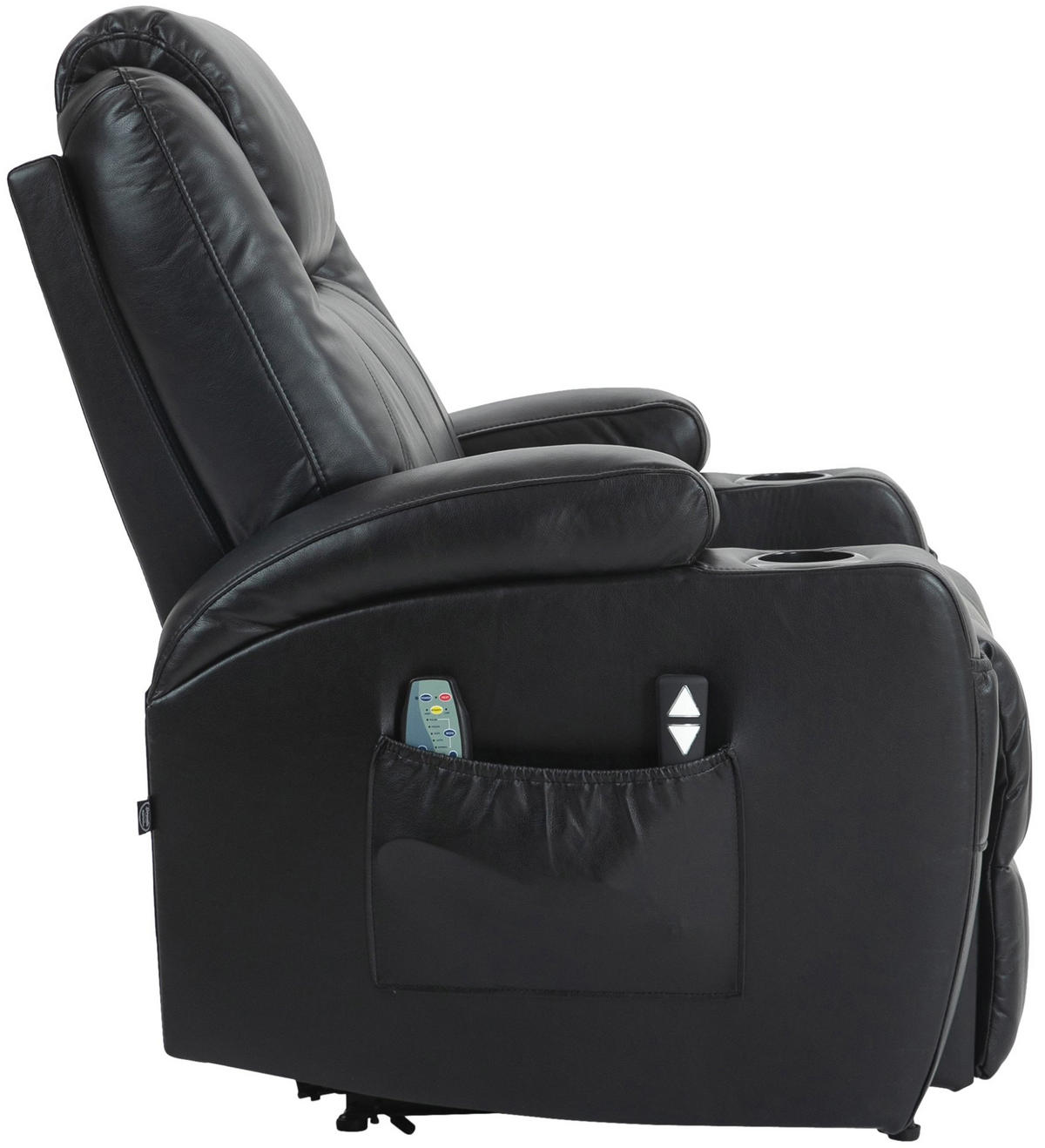 SESSEL Lederlook schwarz - Schwarz, Textil/Metall (83/105/94cm) - CLP